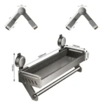 🔥 Porta Shampoo Suporte Banheiro Com Ventosa Sem Furo Prateleira Organizador Multiuso Antiferrugem Alumínio Yesop Cinza-escuro - Imagem 2