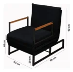 🔥 Poltrona Banco Do Papai Reclinável Puff Retrátil Versátil Macia Extensão Apoio Moderno Bancada Premium Preto - Imagem 2