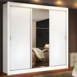 🔥 Guarda Roupa Casal Madesa Mônaco 3 Portas Correr Espelho Cor Branco 1093d81e