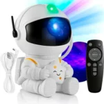 🔥 Luminária Astronauta Projetor Led Infantil Galáxia Estrela Branco Robo Robozinho Luz Colorida Céu Teto Abajur De Mesa Cupula Decorativa Para Quarto Rgb Noturna Bivolt Portatil Lua Art Light