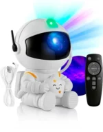 🔥 Luminária Astronauta Projetor Led Infantil Galáxia Estrela Branco Robo Robozinho Luz Colorida Céu Teto Abajur De Mesa Cupula Decorativa Para Quarto Rgb Noturna Bivolt Portatil Lua Art Light