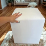 🔥 Puff Banqueta Puffe Quadrado Decorativo Courino Assento Banco Grande Couro Puf Preto - Imagem 4