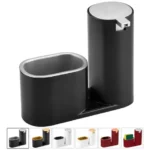 🔥 Dispenser Detergente Suporte Bucha Multiuso Cozinha Preto