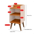 🔥 Mesa De Cabeceira Lateral Apoio Organizador De Quarto Retro - Imagem 2