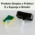 🔥 Dispenser Sabão 2x1 Detergente Suporte Porta Bucha Esponja Cor Preto - Imagem 4