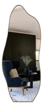 🔥 Espelho 100x50 Orgânico Corpo Inteiro Grande Moldur Caramelo Preto - Imagem 4