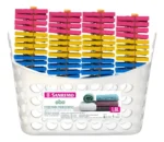 🔥 Kit 48 Pregadores De Roupa Varal + 1 Cesto Porta Prendedor