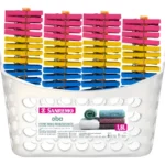 🔥 Kit 48 Pregadores De Roupa Varal + 1 Cesto Porta Prendedor
