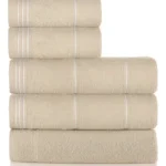 🔥 Jogo De Toalhas Striscia 5 Peças Bege Dust 100 Algodão Altenburg