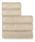 🔥 Jogo De Toalhas Striscia 5 Peças Bege Dust 100 Algodão Altenburg