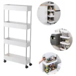 🔥 Carrinho Organizador Multiuso 4 Cestos Slim Cozinha Banheiro