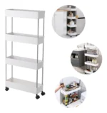 🔥 Carrinho Organizador Multiuso 4 Cestos Slim Cozinha Banheiro