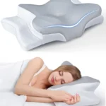 🔥 Travesseiro Cervical Nasa Carvão Ativado Ergonomia Cinza