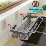 🔥 Suporte Organizador De Pia Porta Detergente E Esponja Nâo Fura A Parede Cozinha Lavanderia Banheiro Área Gourmet - Imagem 3
