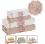 🔥 Jogo De Toalhas Karsten 100% Algodão Floral Grossa 4 Peças