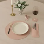 🔥 Kit 2 Jogo Americano Redondo Mesa Porta Copos Guardanapos