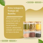 🔥 Kit 6 Pote Vidro Porta Temperos Hermético Cozinha Organiza - Imagem 2