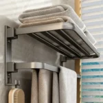 🔥 Prateleira De Banheiro Sem Furo Com Suporte Para Toalhas - Imagem 2