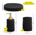 🔥 Dispenser Saboneteira Líquida Porta Escova E Sabonete 3 Pçs - Imagem 4