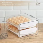🔥 Organizador Porta Ovos 40un Com Tampa Geladeira Cozinha Branco - Imagem 2