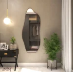 🔥 Espelho 100x50 Orgânico Corpo Inteiro Grande Moldur Caramelo Preto - Imagem 2