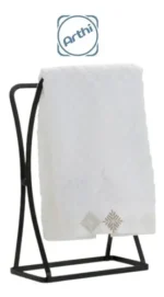 🔥 Porta Toalha De Rosto Em Aço Preto Banheiro Lavabo Pia Arthi - Imagem 4