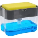 🔥 Dispenser Sabão 2x1 Detergente Suporte Porta Bucha Esponja Cor Preto