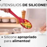 🔥 Kit 4 Utensílios Silicone Preto Espátulas Colher E Concha - Imagem 2