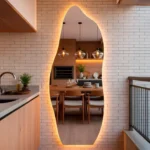 🔥 Espelho Orgânico Com Led 150x50 Cm Para Sala Quarto Banheiro Moldura Flame Led Quente