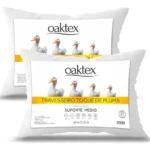 🔥 Kit 2 Travesseiros 45x65 Antialérgico Lavável Fibra Siliconada Toque De Pluma Branco