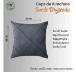 🔥 Kit 4 Capa Almofada Suede Drapeada Toque Macio 45x45 - Imagem 4