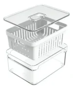 🔥 Organizador De Geladeira Ervas Frutas Legumes Clear Fresh Com Cesto 2,2l Ou OF 450 - Imagem 4
