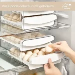 🔥 Organizador Porta Ovos 40un Com Tampa Geladeira Cozinha Branco - Imagem 3