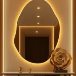 🔥 Espelho Decorativo Orgânico Com Led Quente De Parede Corpo Inteiro Madri Demoglass Led Quente - A 60 X L 40