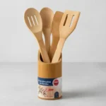 🔥 Kit De Utensílios Bambu 5 Peças Pau Colher Garfo Espátulas - Imagem 2