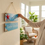 🔥 Plaquinha De Pendurar Seja Bem Vindo Decoração Praia Azul - Imagem 3