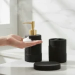 🔥 Dispenser Saboneteira Líquida Porta Escova E Sabonete 3 Pçs - Imagem 3