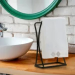 🔥 Porta Toalha De Rosto Em Aço Preto Banheiro Lavabo Pia Arthi - Imagem 2