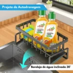 🔥 Pia Organizador Detergente Esponja Suporte Cozinha Em Metal - Imagem 4