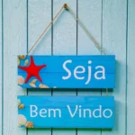 🔥 Plaquinha De Pendurar Seja Bem Vindo Decoração Praia Azul