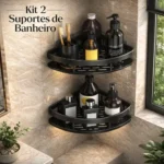 🔥 Kit 2 Suporte Porta Shampoo Sabonete Banheiro Adesivo Parede Sem Furos Box Luxo Prateleira Organizador Universal