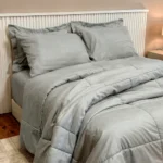 🔥 Edredom Casal Kit 6 Peças + Jogo De Lençol Queen Cinza Casa Dona