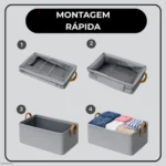 🔥 4 Cesto Organizador Guarda Roupa Armário Gaveta Dobrável - Imagem 4