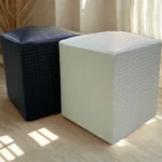 🔥 Puff Banqueta Puffe Quadrado Decorativo Courino Assento Banco Grande Couro Puf Preto