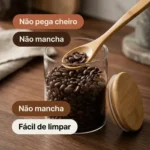 🔥 Kit 3 Potes Herméticos Vidro Borossilicato 550ml Tampa Bambu Colher Porta Mantimentos Café Açúcar Sal Temperos Condimentos Alimentos Secos Organizador Cozinha Vedação Silicone Hermético Honey Play Box - Imagem 3