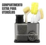 🔥 Porta Detergente Dispenser Sabão Liquido Esponja Bucha Inox - Imagem 2