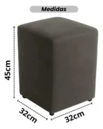 🔥 2 Puff Kit Quadrado Banqueta Banco Decorativo Suede Descanso - Imagem 2