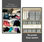 🔥 Kit 2 Organizador Para Armazenar Roupas Armario Gaveta Colmeia Com Divisorias Cor Cinza Variall - Imagem 3