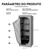 🔥 Sapateira Organizador Courino Desmontável 4 Prateleiras Bege - Imagem 4