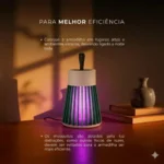 🔥 Armadilha Mata Mosquito Repelente Recarregável Com Botão Liga/Desliga Portátil Led Uv e Branco Quente Eletrônico Pernilongo Insetos 110v/220v EX Decor - Imagem 4
